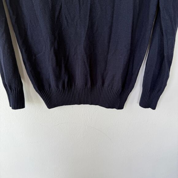 Tory Burch Cashmere Wool Blend Crewneck Navy Blue pullover lite sweater size S - Picture 5 of 9